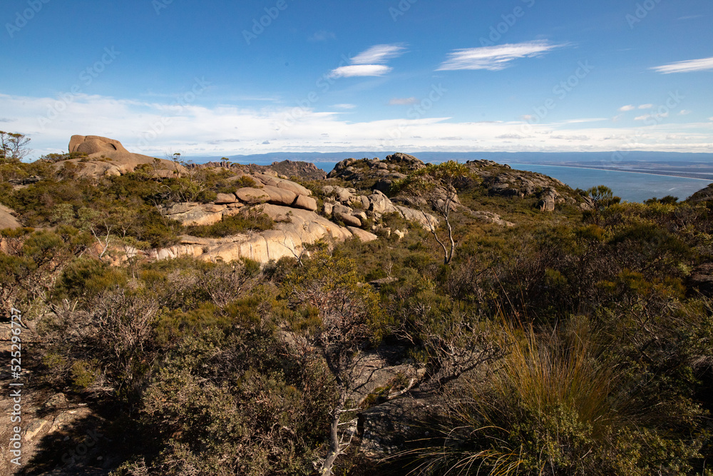 beautiful landscape from mont amos at freycinet national park in tasmania / australia 