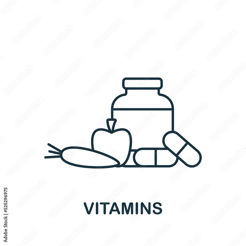 Vitamins icon. Line simple Quarantine icon for templates, web design and infographics