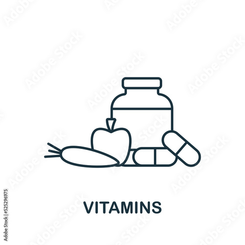 Vitamins icon. Line simple Quarantine icon for templates, web design and infographics