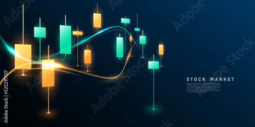business vector illustration design Stock market charts or Forex trading charts for business and finance ideas.