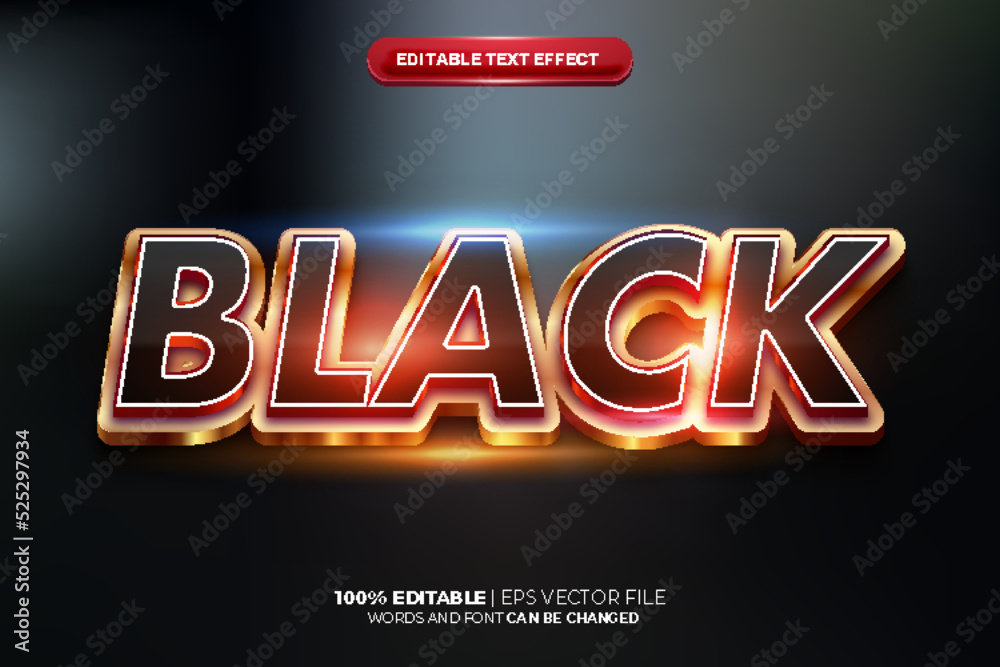 speed black gold 3d editable text effect