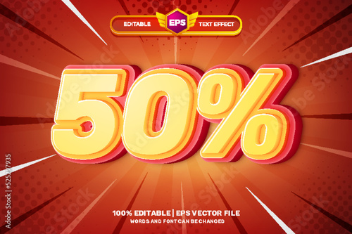 discount hot  sale promo cartoon 3D Editable text Effect Style