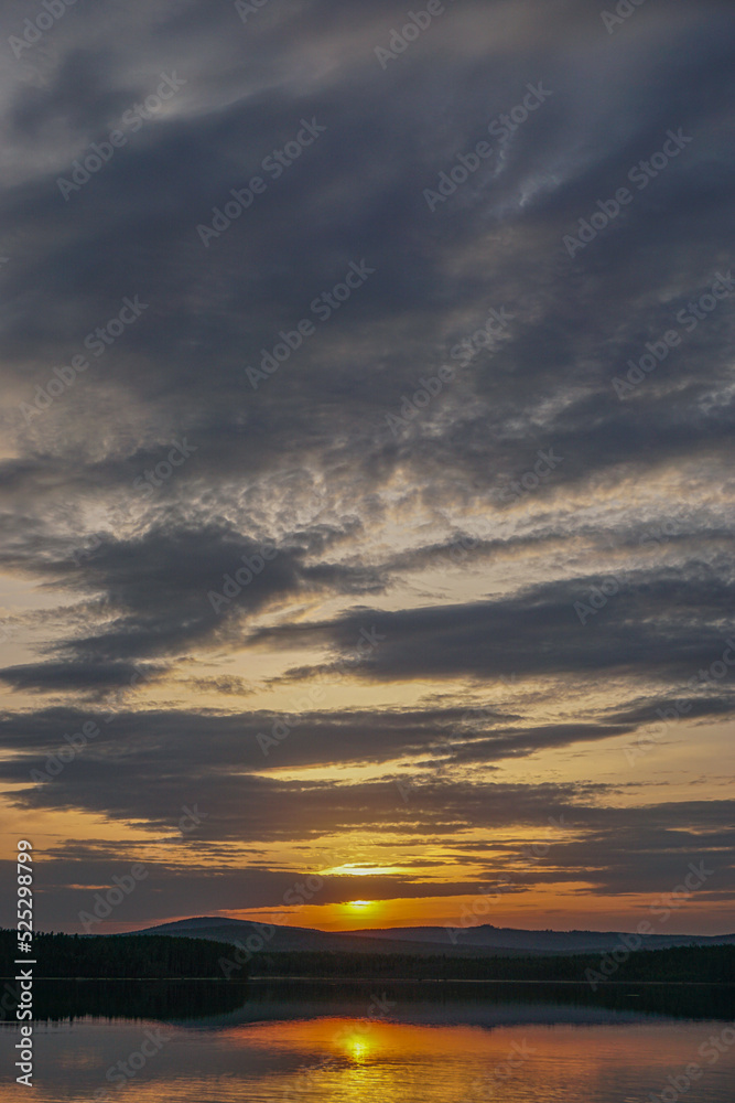 magical sunset in the Urals