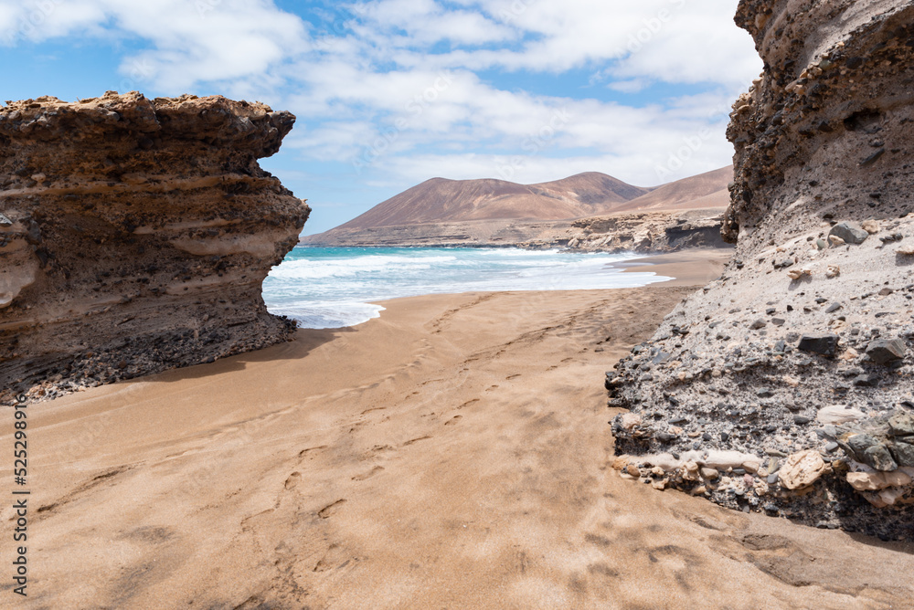 Scenic View of Sealandscape on a Sunny day in Fuerteventura, Canary Island