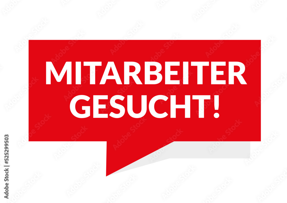 Button Stellenanzeige Mitarbeiter gesucht - rot Button Stellenanzeige Mitarbeiter gesucht - rot