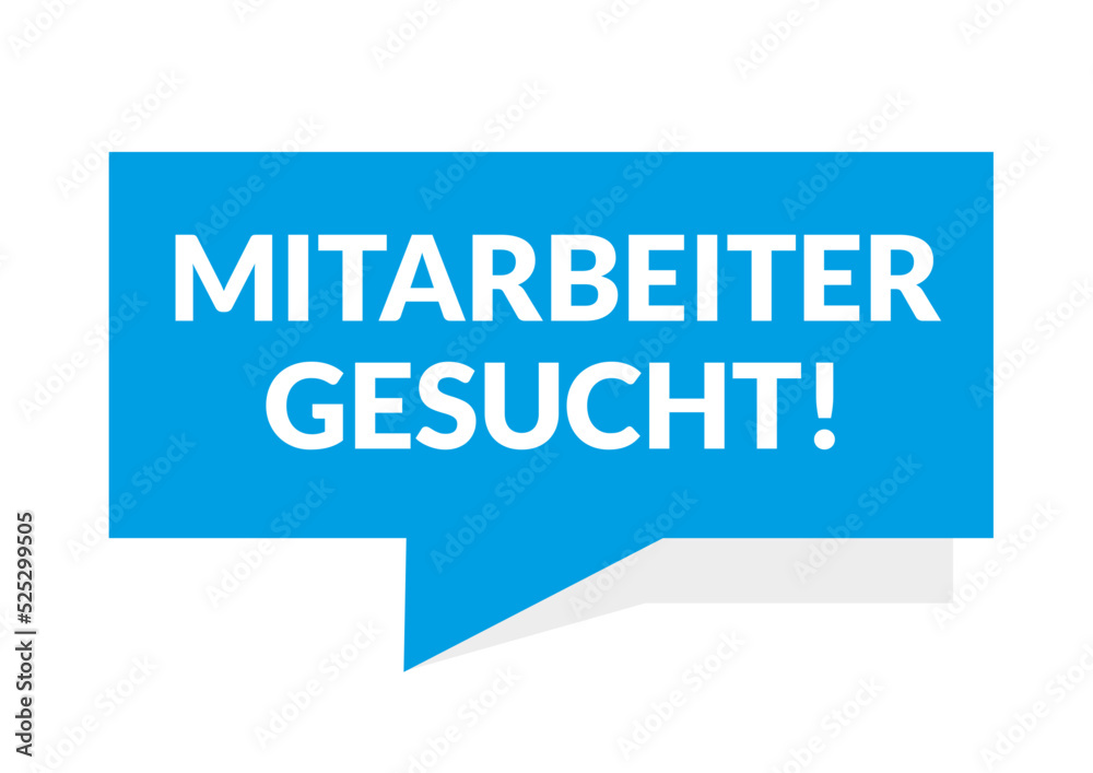 Button Stellenanzeige Mitarbeiter gesucht - blau Button Stellenanzeige Mitarbeiter gesucht - blau