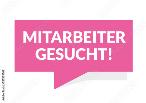 Button Stellenanzeige Mitarbeiter gesucht - magenta