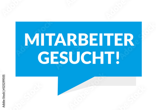 Button Stellenanzeige Mitarbeiter gesucht - blau