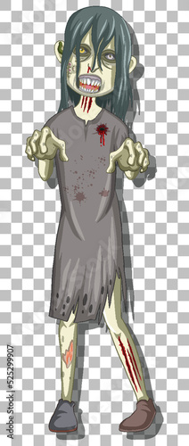 Scary zombie cartoon character