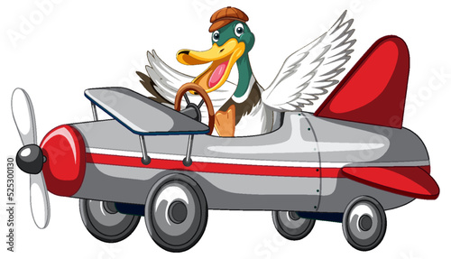 Soapbox derby with duck driving car