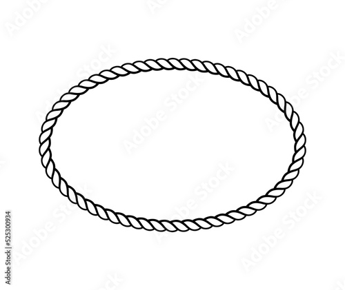rope ring frame decorative oval editable