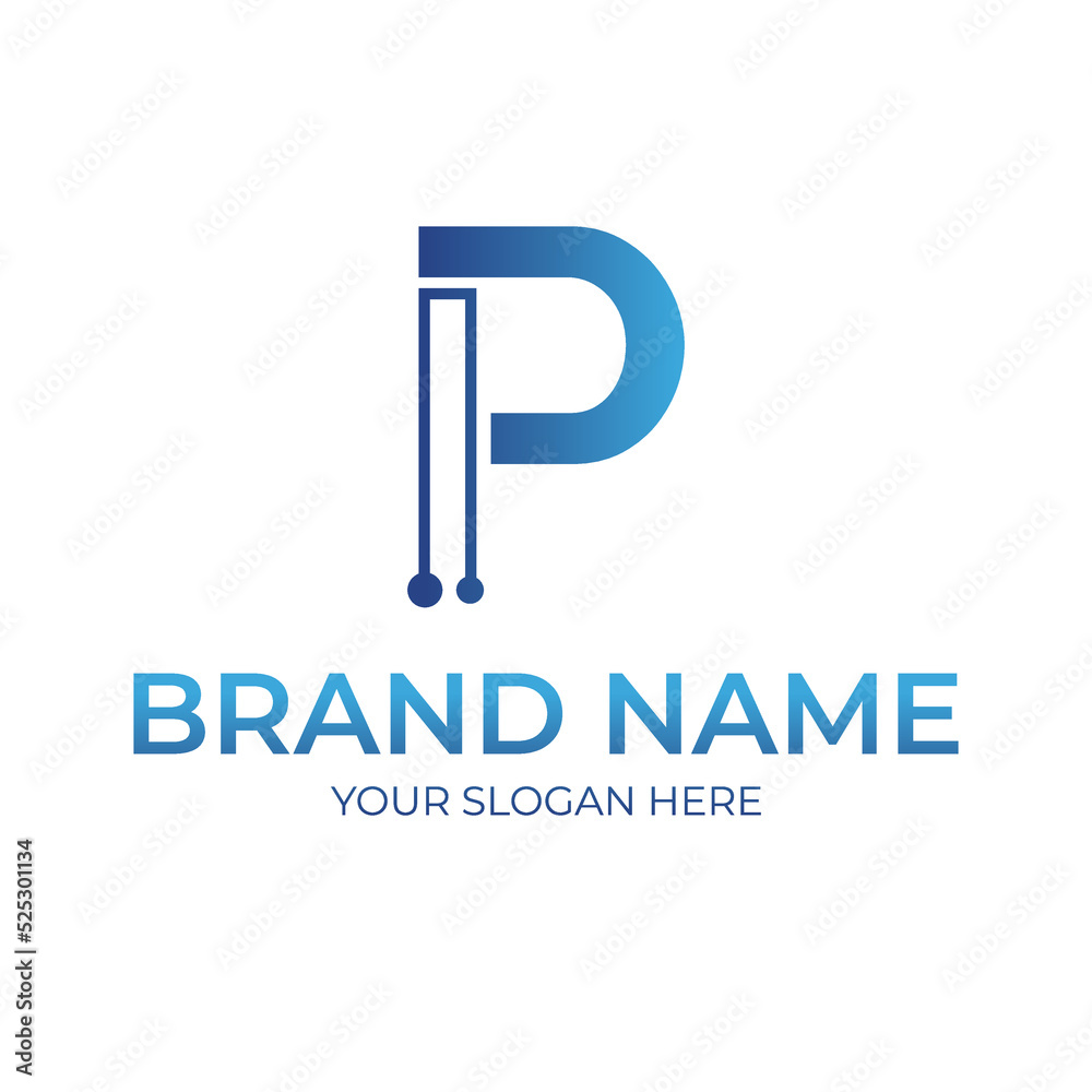 P letter tech logo icon symbol design P letter tech logo icon symbol design