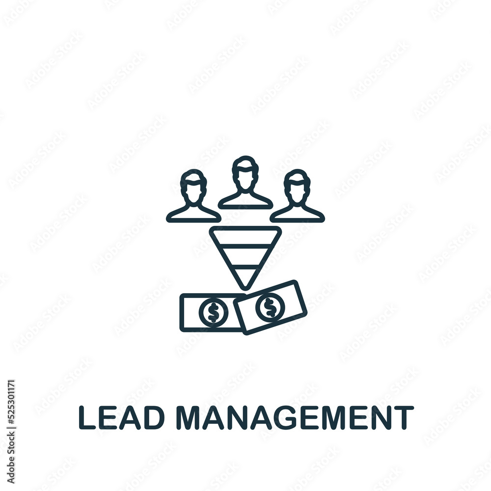 Lead Management icon. Line simple icon for templates, web design and infographics