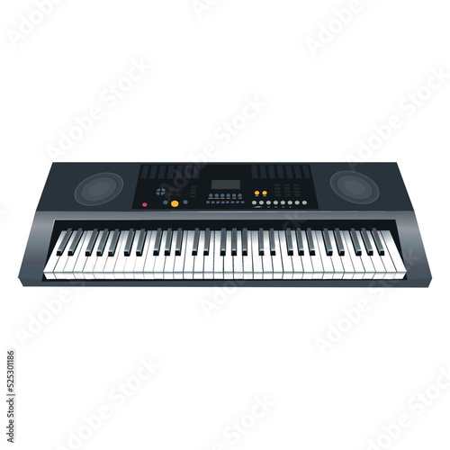 Synthesizer isolated on white background. Music keyboard instruments.Vector illustration.