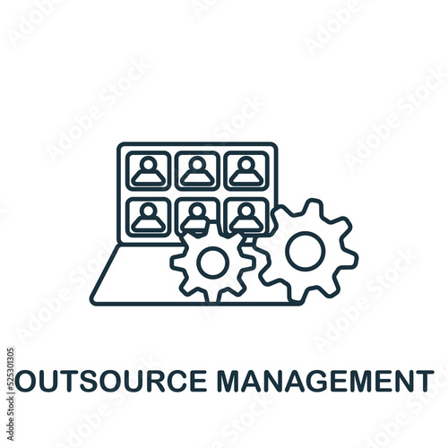 Outsource Management icon. Line simple icon for templates, web design and infographics