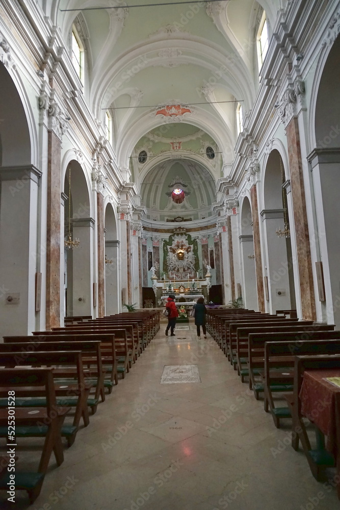 Interior of the church of Sant'Agostino in Arezzo, Tuscany, Italy