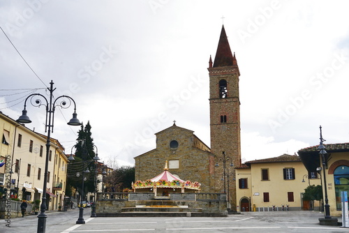 Sant'Agostino square in Arezzo, Tuscany, Italy