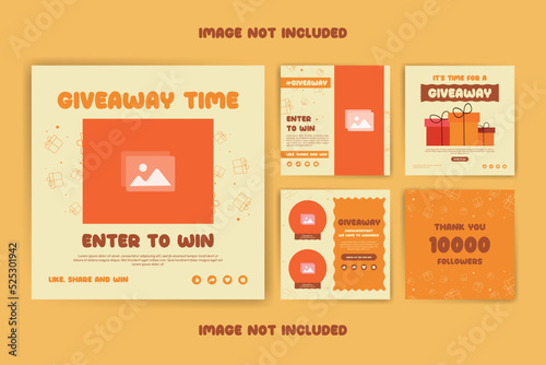 Giveaway poster template design for social media post or website banner.