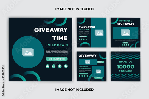 Giveaway poster template design for social media post or website banner.