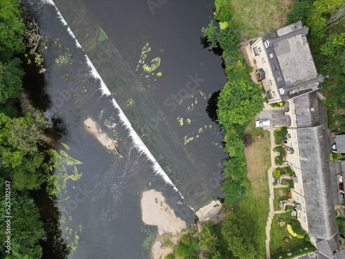 Aerial view of Boston Spa small village and remote suburb of civil parish in the City of Leeds metropolitan borough in West Yorkshire, England photo