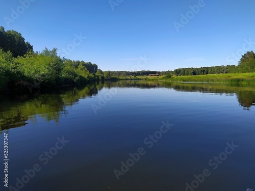 Fototapeta Naklejka Na Ścianę i Meble -  Beautiful summer nature on various reservoirs in Europe. Unique image for decoration