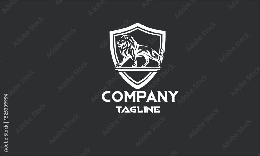 minimal lion logo design template