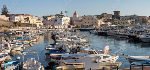 ischia forio italy harbour modern boat