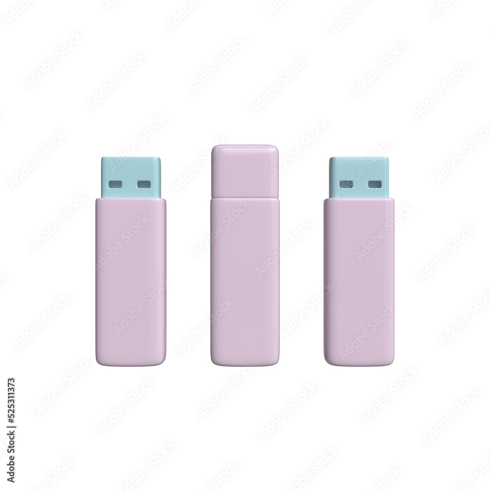 Usb Pen drive icon isolated 3d render illustration Usb Pen drive icon isolated 3d render illustration