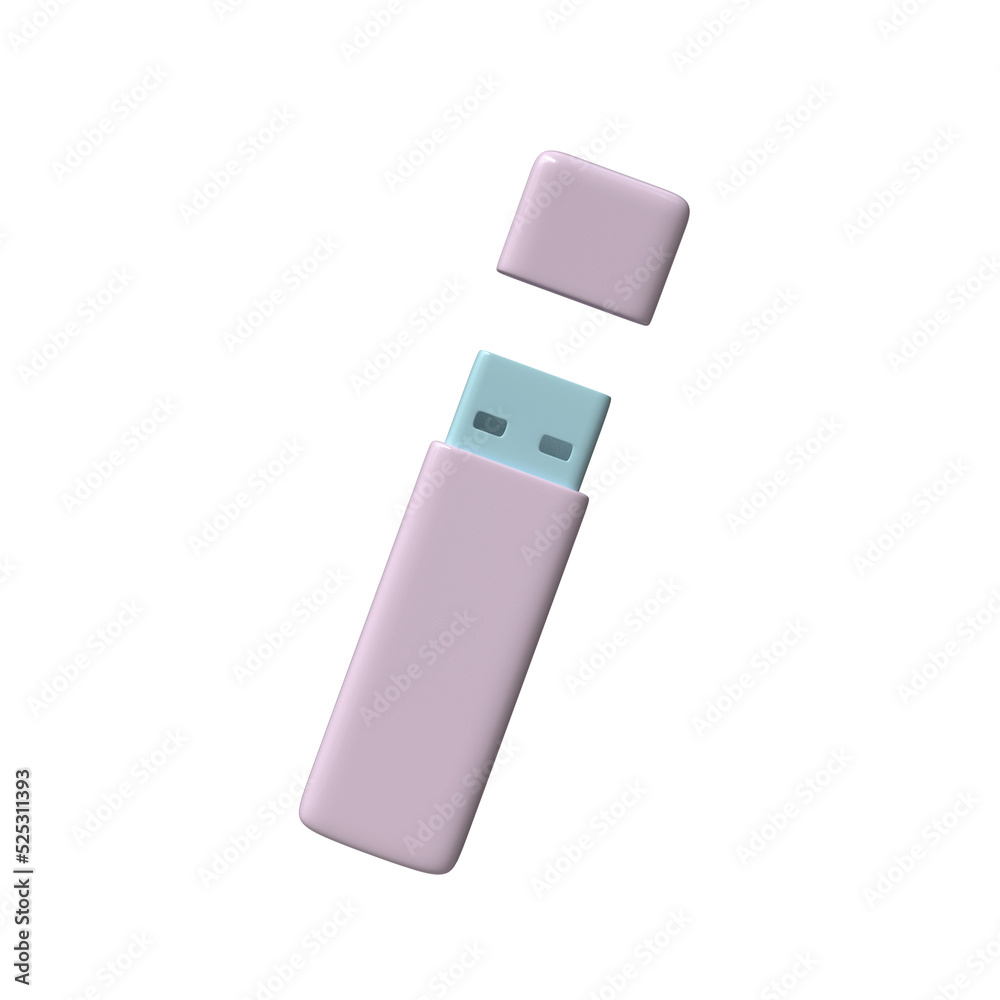Usb Pen drive icon isolated 3d render illustration Usb Pen drive icon isolated 3d render illustration
