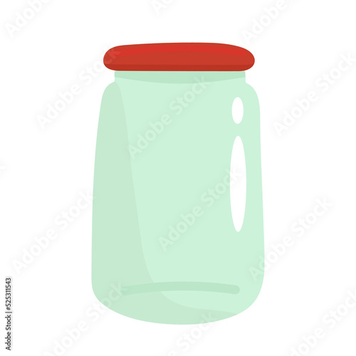 glass jar for food and canned food. Isolated on white background with clipping path.