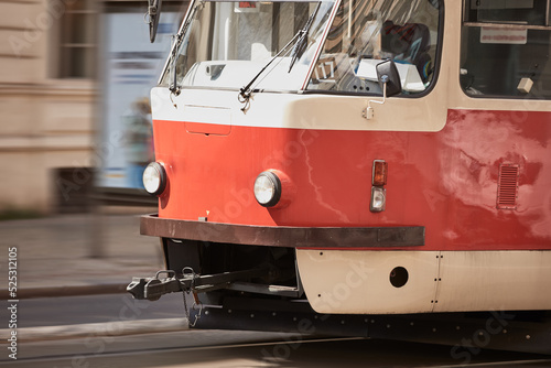 Tram public transportation in Praha, Czech republic. photo