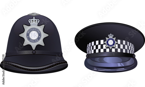 A traditional helmet of metropolitan British police officers photo