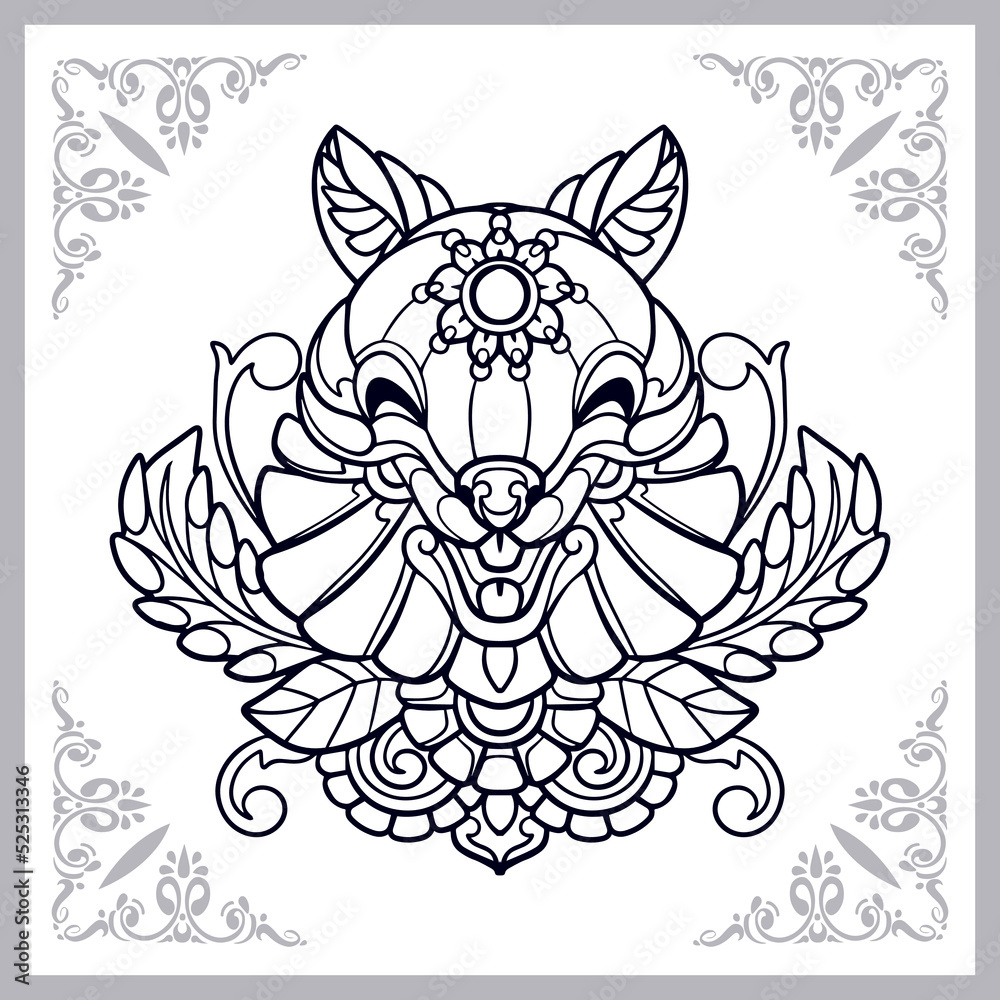 Obraz premium Squirrel zentangle arts isolated on white background