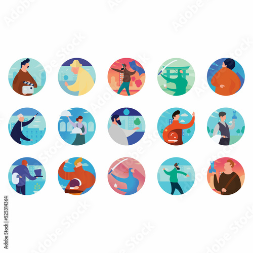 Occupations scenes Isolated Vector icon which can easily modify or edit



