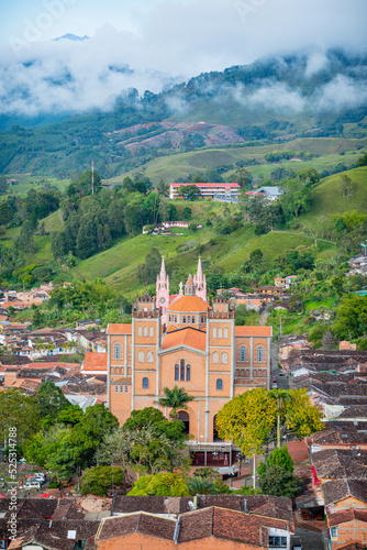 panoramic view of jerico colonial town, colombia