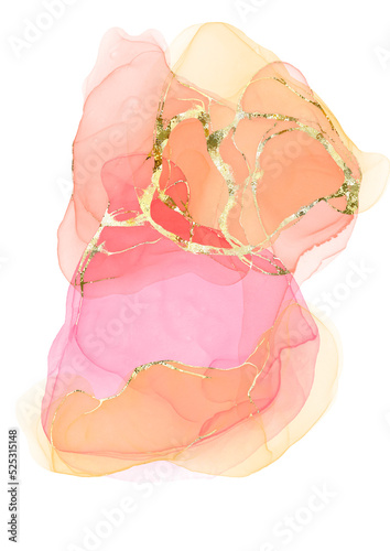 yellow pink watercolor alcohol ink stain