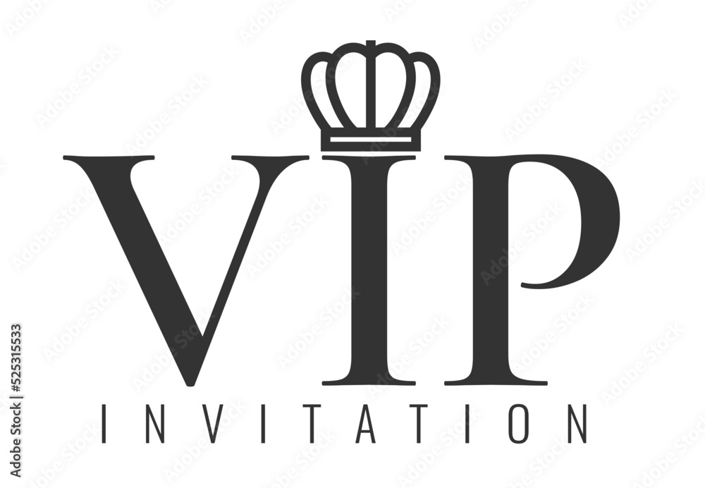 badge for VIP club members with crown. Vip label, badge or tag. Vector banner. Vector illustration