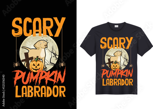 Scary Pumpkin Labrador  Labrador Halloween T-Shirt