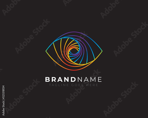 rainbow colorful eye  geometric shape twist morphing multi lines