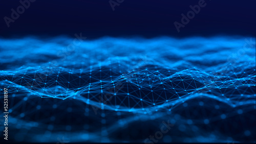 Network connection dots and lines. Technology background. 3d rendering.