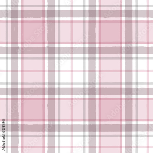 Seamless tartan pattern,watercolor plaid print, checkered pink girly brush strokes. Gingham texture for textile: shirts, tablecloths, clothes