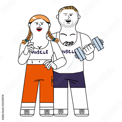 トレーニングウェアの男女