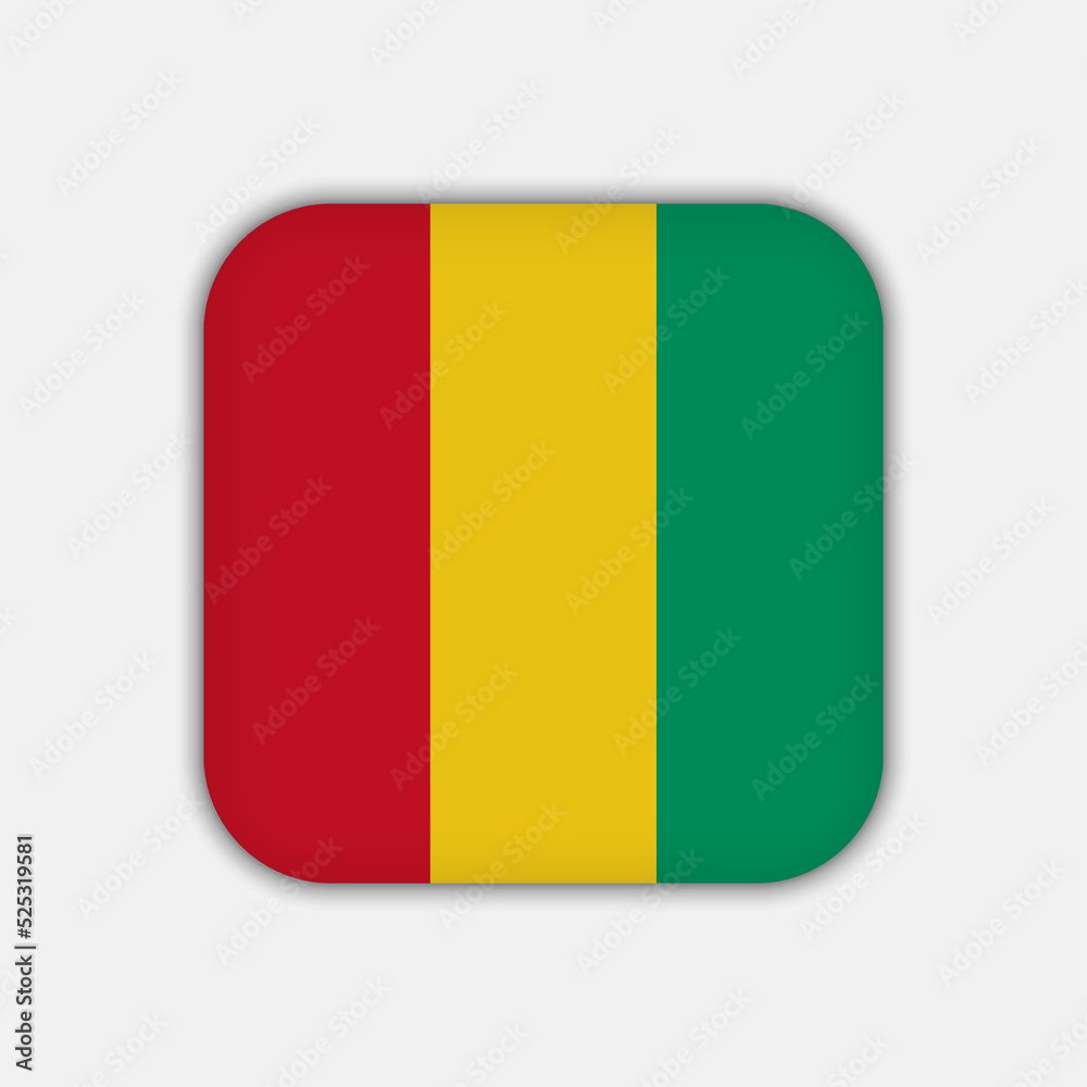 Fototapeta premium Guinea flag, official colors. Vector illustration.