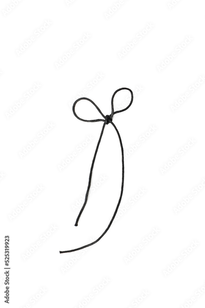 Black String Bow Isolated Stock Photo