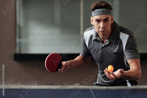 Sportsman Serving Table Tennis Ball
