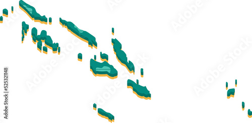 3d vector map of Solomon Islands