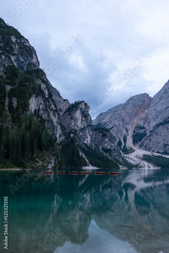 Fototapeta Naklejka Na Ścianę i Meble -  lake in the mountains Lago di braies Dolomites