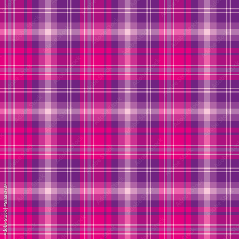 Seamless pattern in bright pink and violet colors for plaid, fabric, textile, clothes, tablecloth and other things. Vector image.
