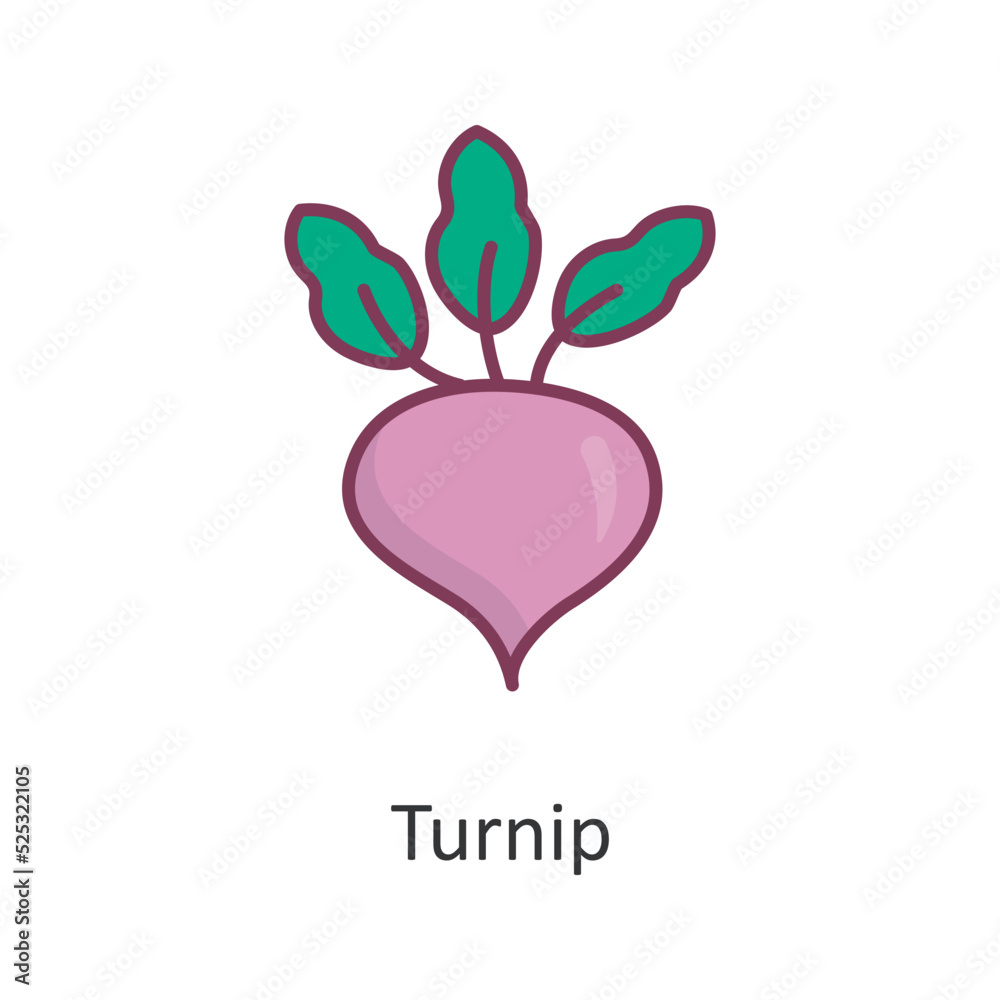 Turnip vector Filled Outline Icon Design illustration. Nature Symbol on White background EPS 10 File Turnip vector Filled Outline Icon Design illustration. Nature Symbol on White background EPS 10 File