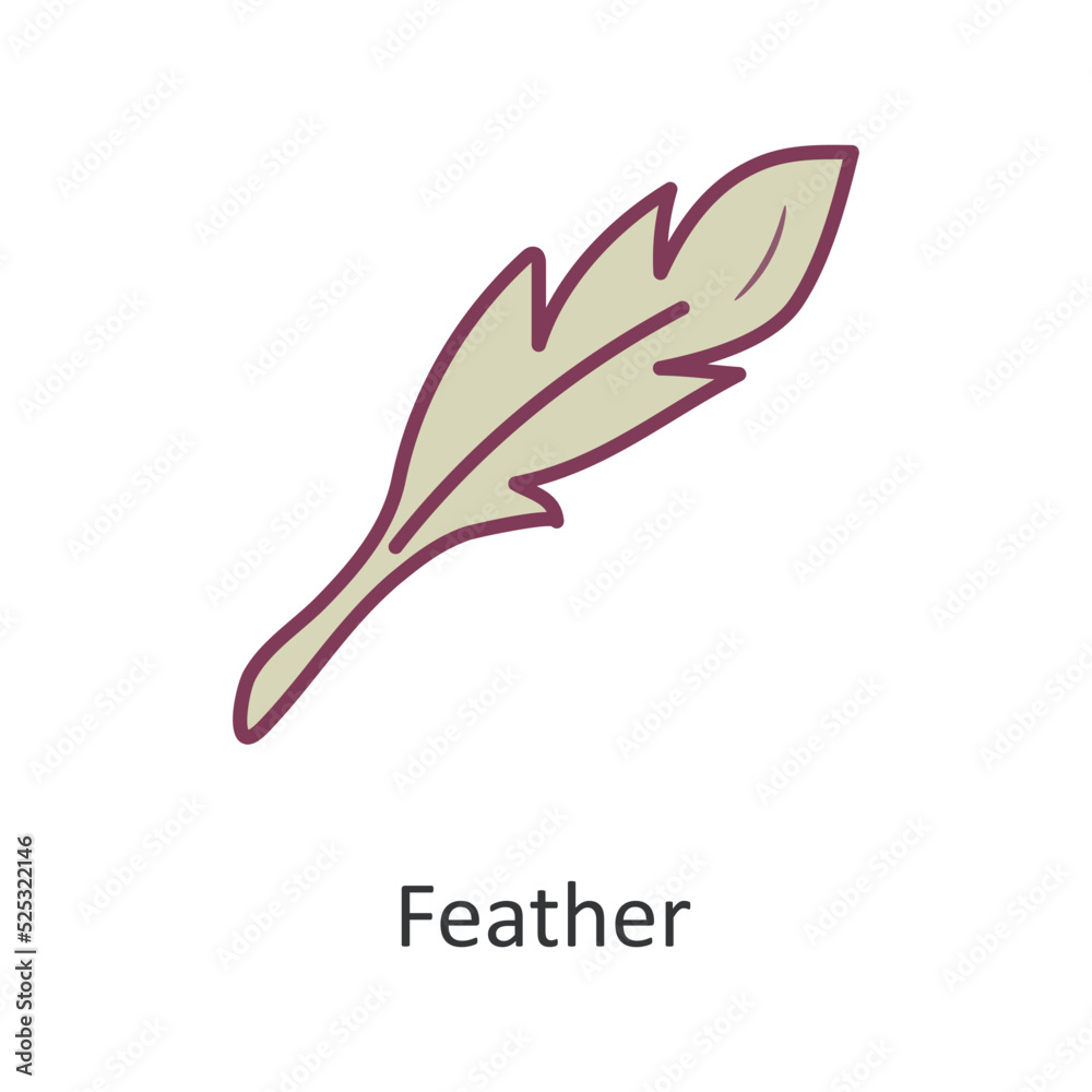 Feather vector Filled Outline Icon Design illustration. Nature Symbol on White background EPS 10 File Feather vector Filled Outline Icon Design illustration. Nature Symbol on White background EPS 10 File
